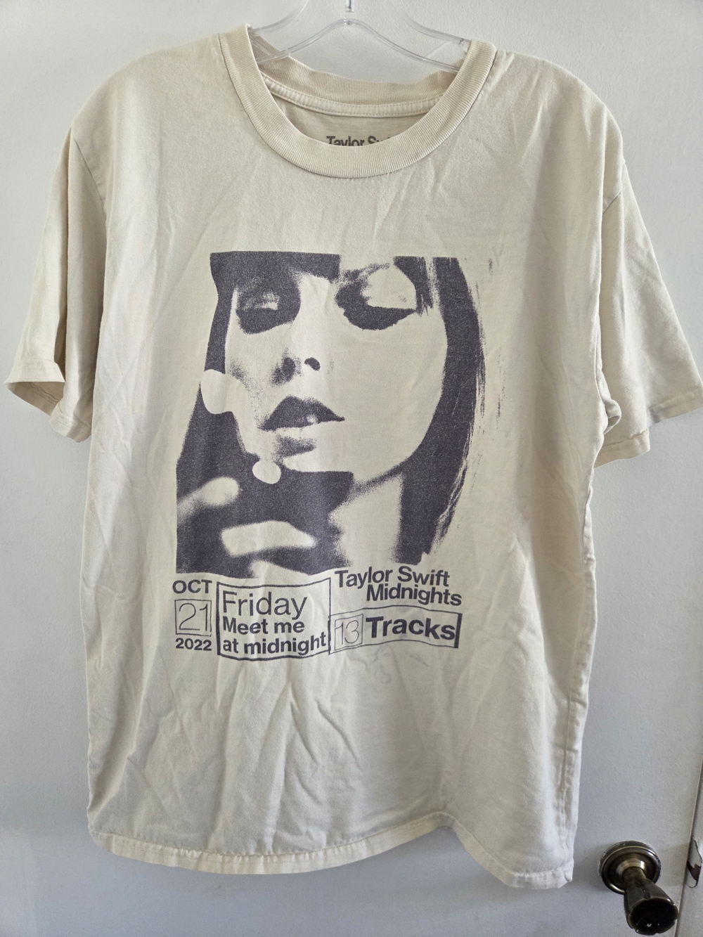 Taylor Swift Midnights Tour Graphic Tee - Cream with Black Print